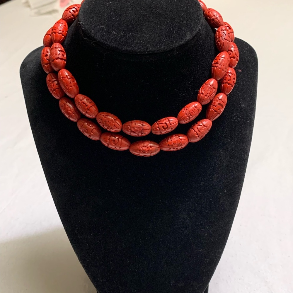 Carved Beaded Necklace